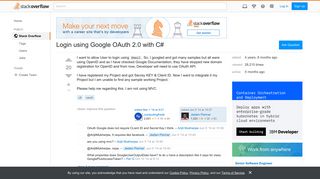 Login using Google OAuth 2.0 with C# - Stack Overflow