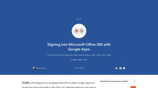 Signing into Microsoft Office 365 with Google Apps - Auth0