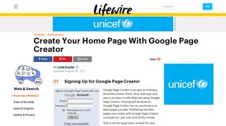 Create Your Home Page With Google Page Creator - Lifewire