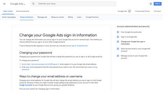 Change your Google Ads sign-in information - Google Ads Help