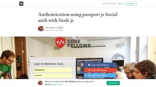 Authentication using passport js Social auth with Node js - Medium