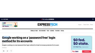 Google working on a 'password free' login method for its accounts ...