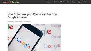 How to Remove your Phone Number from Google Account - Make ...
