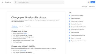 Change your Gmail profile picture - Computer ... - Google Support