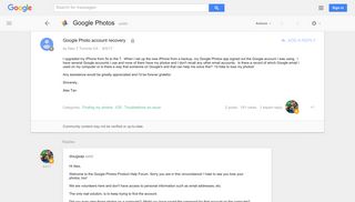 Google Photo account recovery - Google Product Forums