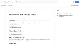 Get started with Google Photos - Computer - Google Photos Help