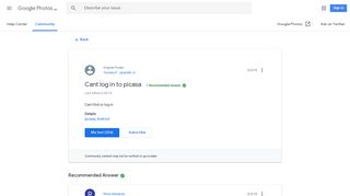Cant log in to picasa - Google Photos Help - Google Support