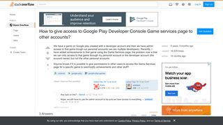 How to give access to Google Play Developer Console Game services ...