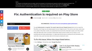 Fix: Authentication is required on Play Store - Appuals