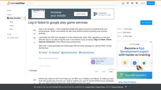 Log in failed to google play game services - Stack Overflow