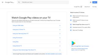 Watch Google Play videos on your TV - Google Play Help