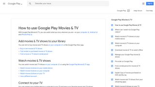 How to use Google Play Movies & TV - Google Play Help