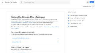 Set up the Google Play Music app - Google Support