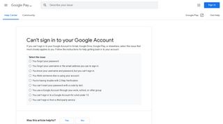 Can't sign in to your Google Account - Google Play Help