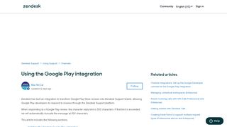 Using the Google Play integration – Zendesk Support