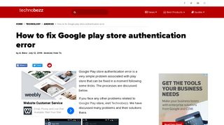 How to fix Google play store authentication error | Technobezz