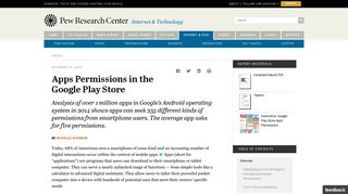 Apps Permissions in the Google Play Store | Pew Research Center
