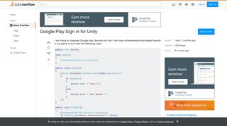 Google Play Sign in for Unity - Stack Overflow