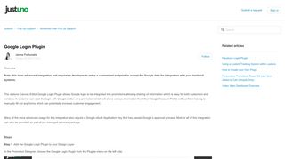 Google Login Plugin – Justuno