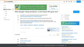 With Google+ being shutdown, is the OAuth API gone too? - Stack ...