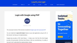 Login with Google using PHP - UsefulAngle.com