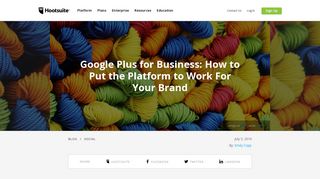 Google Plus for Business: How to Put the Platform to Work For Your ...