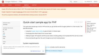 Quick-start sample app for PHP | Google+ Platform for Web | Google ...