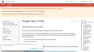 Google+ Sign-In FAQs | Google+ Platform | Google Developers