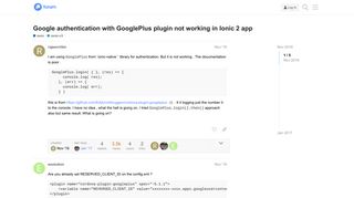 Google authentication with GooglePlus plugin not working in Ionic ...