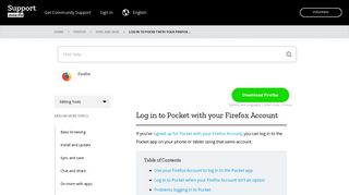 Log in to Pocket with your Firefox Account | Mozilla Support