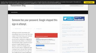 Someone has your password, Google stopped this sign-in attempt.