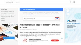 Allow less secure apps to access your Gmail account | DevAnswers.co