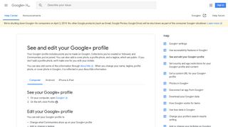 See and edit your Google+ profile - Computer ... - Google Support