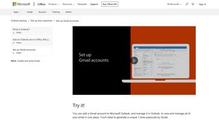 Video: Set up Gmail accounts - Outlook - Office Support - Office 365