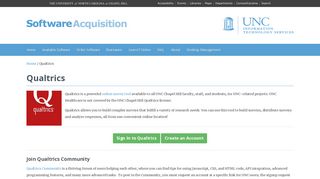 Qualtrics - Software Acquisition - - UNC Software Acquisition