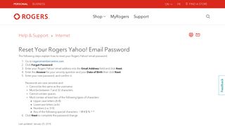 Reset your Rogers email password - Rogers