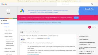 Solved: Steps to find a list of Google Search Partners [Updated ...