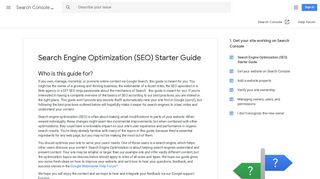 Search Engine Optimization (SEO) Starter Guide ... - Google Support