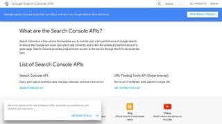 Search Console APIs | Google Developers