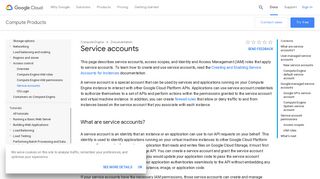 Service accounts | Compute Engine Documentation | Google Cloud
