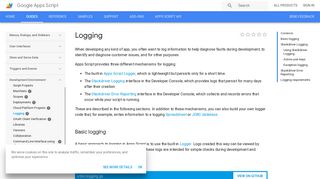 Logging | Apps Script | Google Developers