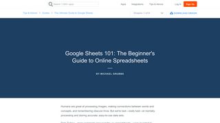 Google Sheets 101: The Beginner's Guide to Online Spreadsheets ...