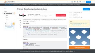 Android Google sign in stuck in loop - Stack Overflow