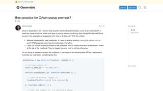 Best practice for OAuth popup prompts? - Help - The Observable ...