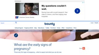 Early Signs of Pregnancy | Pregnancy symptoms | Bounty