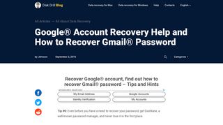 Google Account Recovery Help & How to Recover Gmail Password