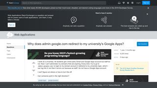 Why does admin.google.com redirect to my university's Google Apps ...