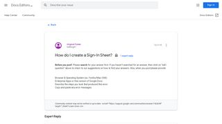 How do I create a Sign-In Sheet? - Google Product Forums