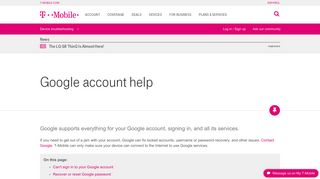 Google account help | T-Mobile Support