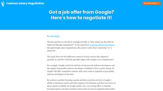 Google salary negotiation - How to negotiate a Google job offer